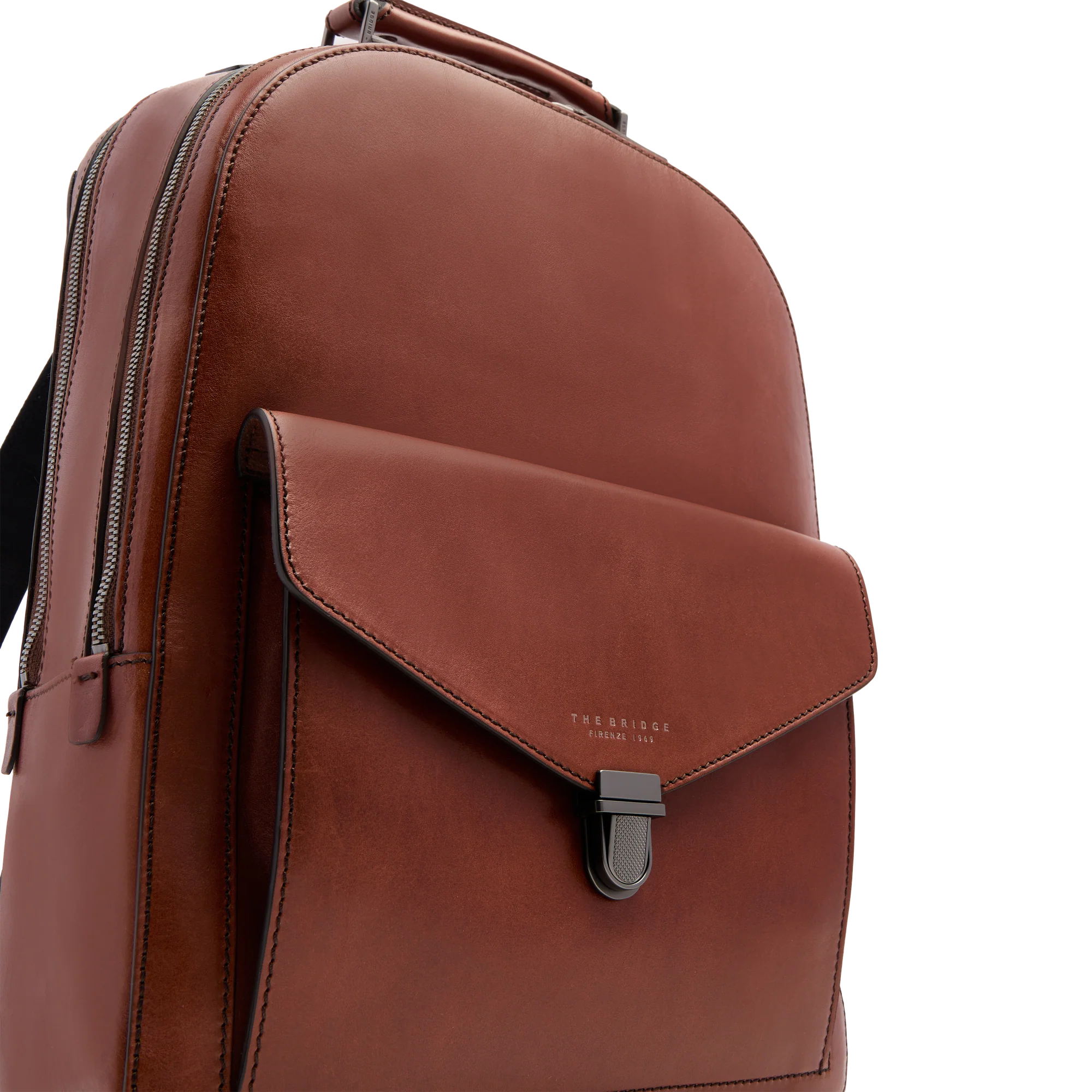 Zaino in pelle porta pc uomo due zip - Image 5