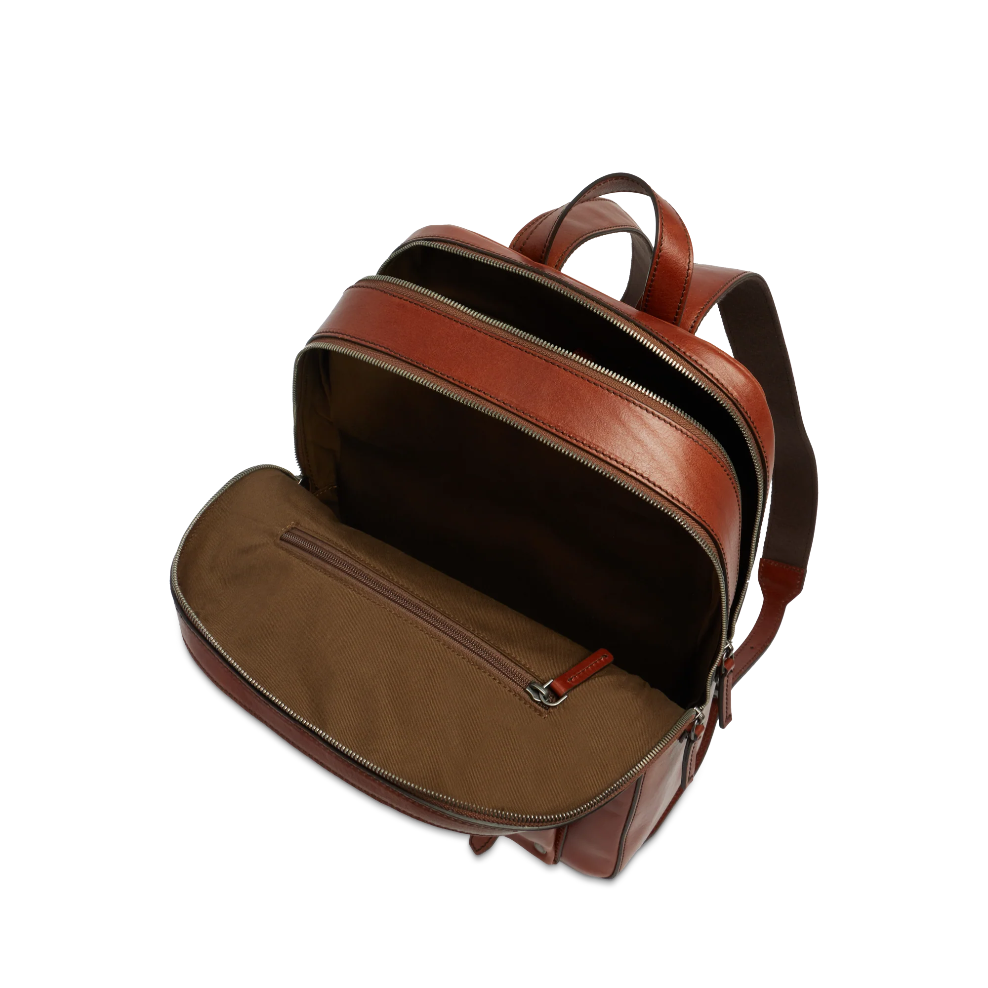 Zaino in pelle porta pc uomo due zip - Image 4