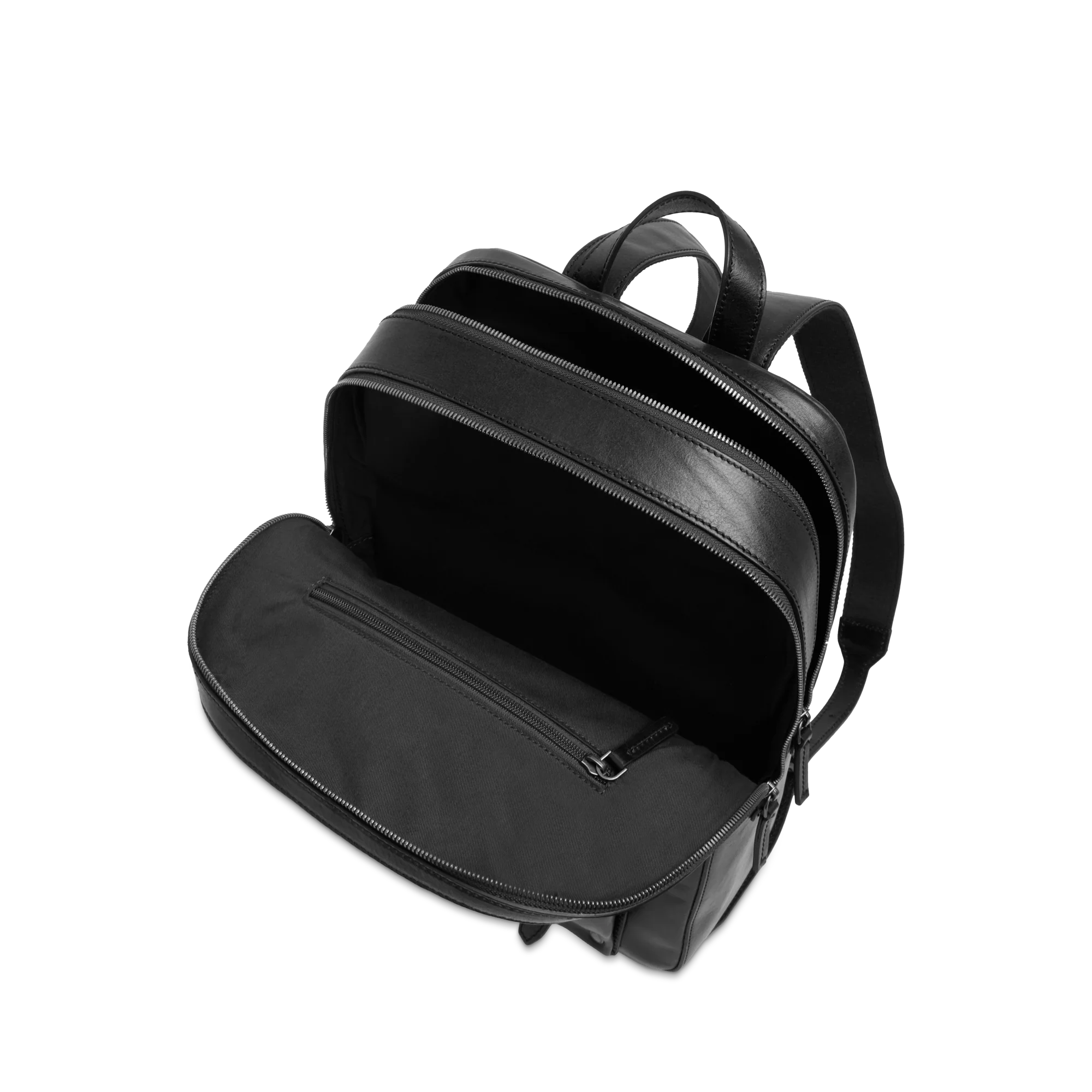 Zaino in pelle porta pc uomo due zip - Image 4