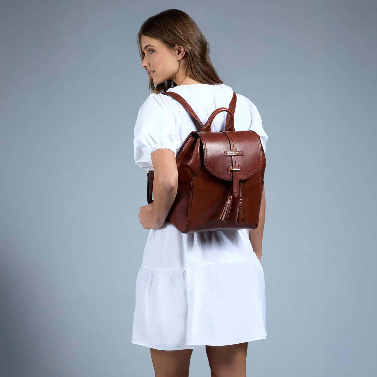 Zaino donna pelle con nappine - Image 3