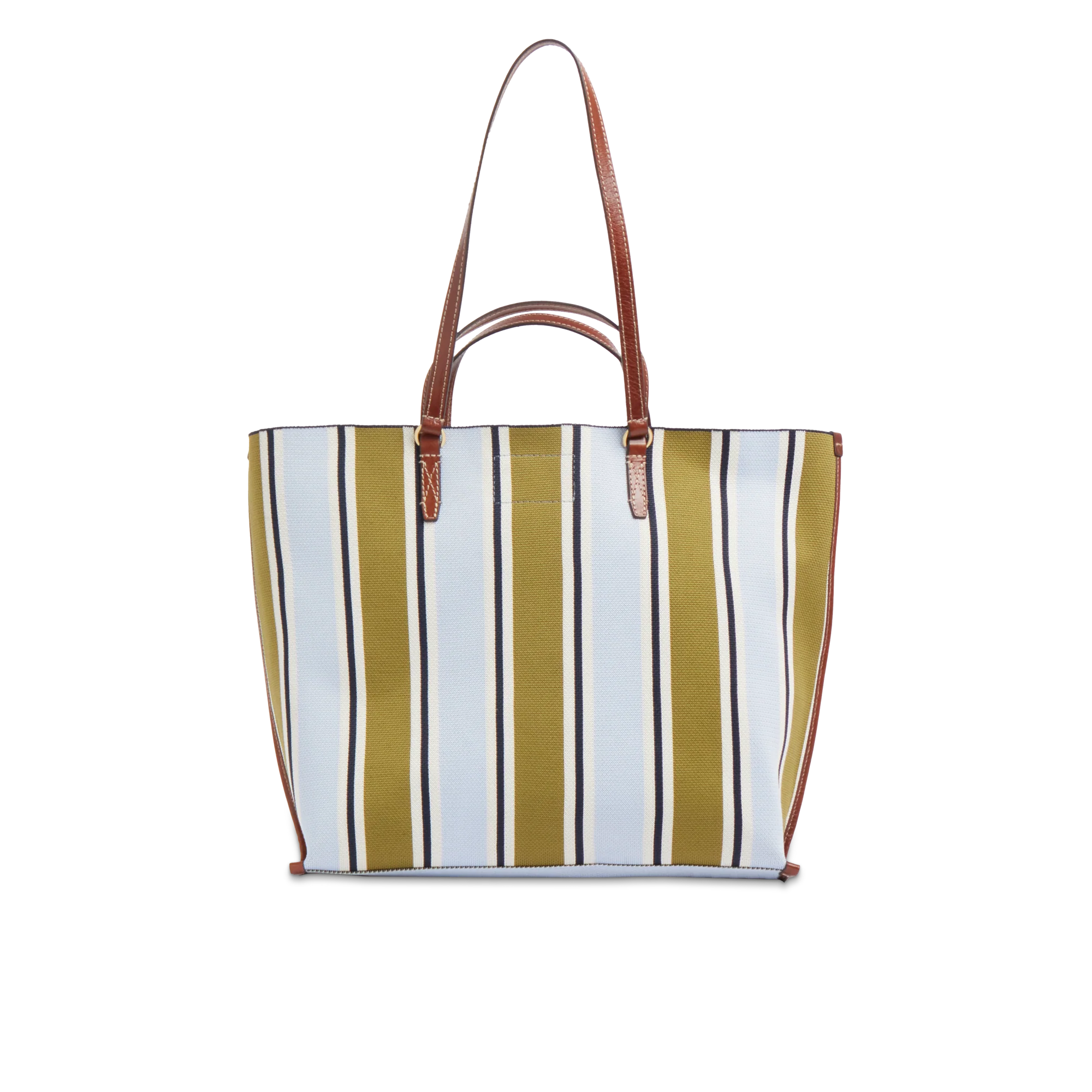 Borsa shopper in pelle e tessuto - Image 3