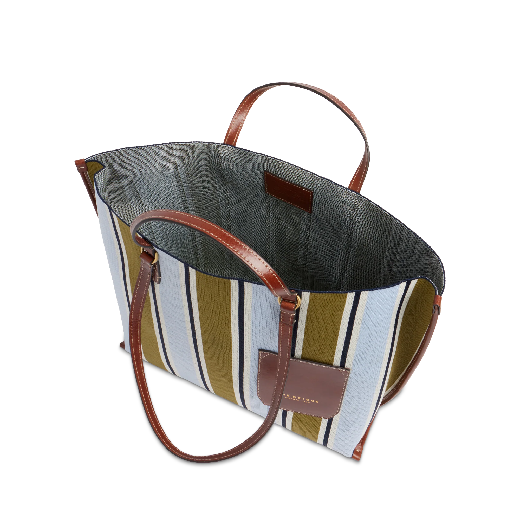 Borsa shopper in pelle e tessuto - Image 4