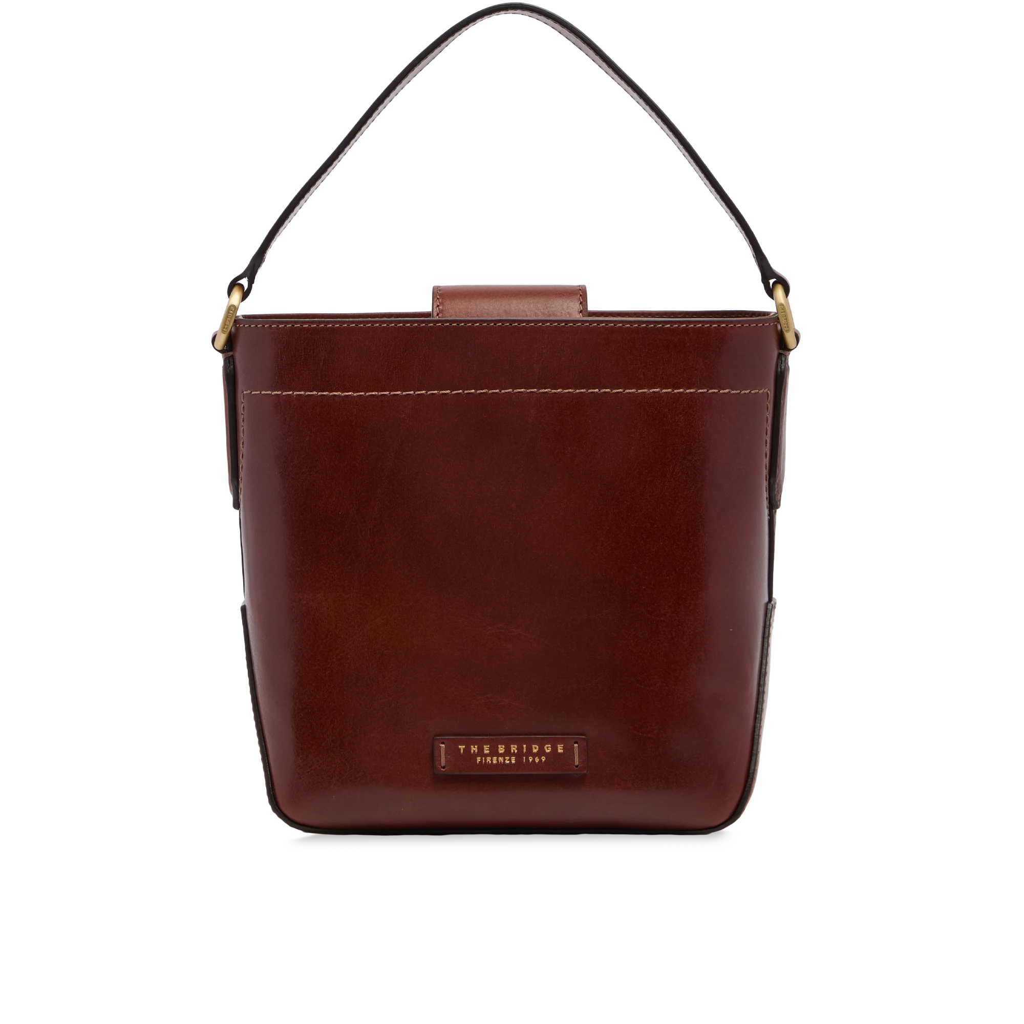 Borsa secchiello pelle con tracolla e manico
