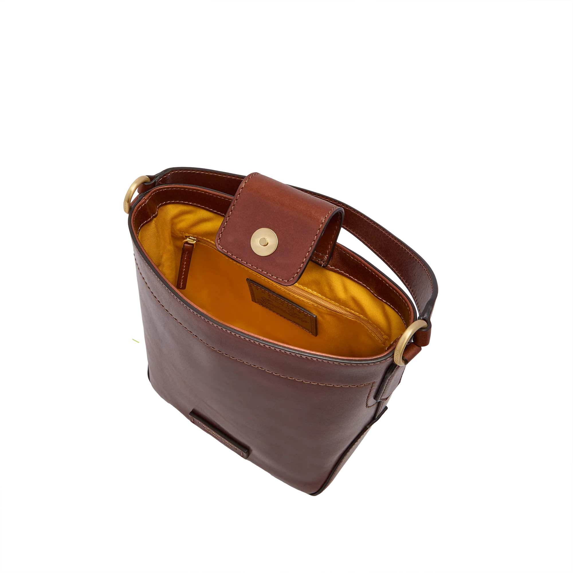 Borsa secchiello pelle con tracolla e manico - Image 4