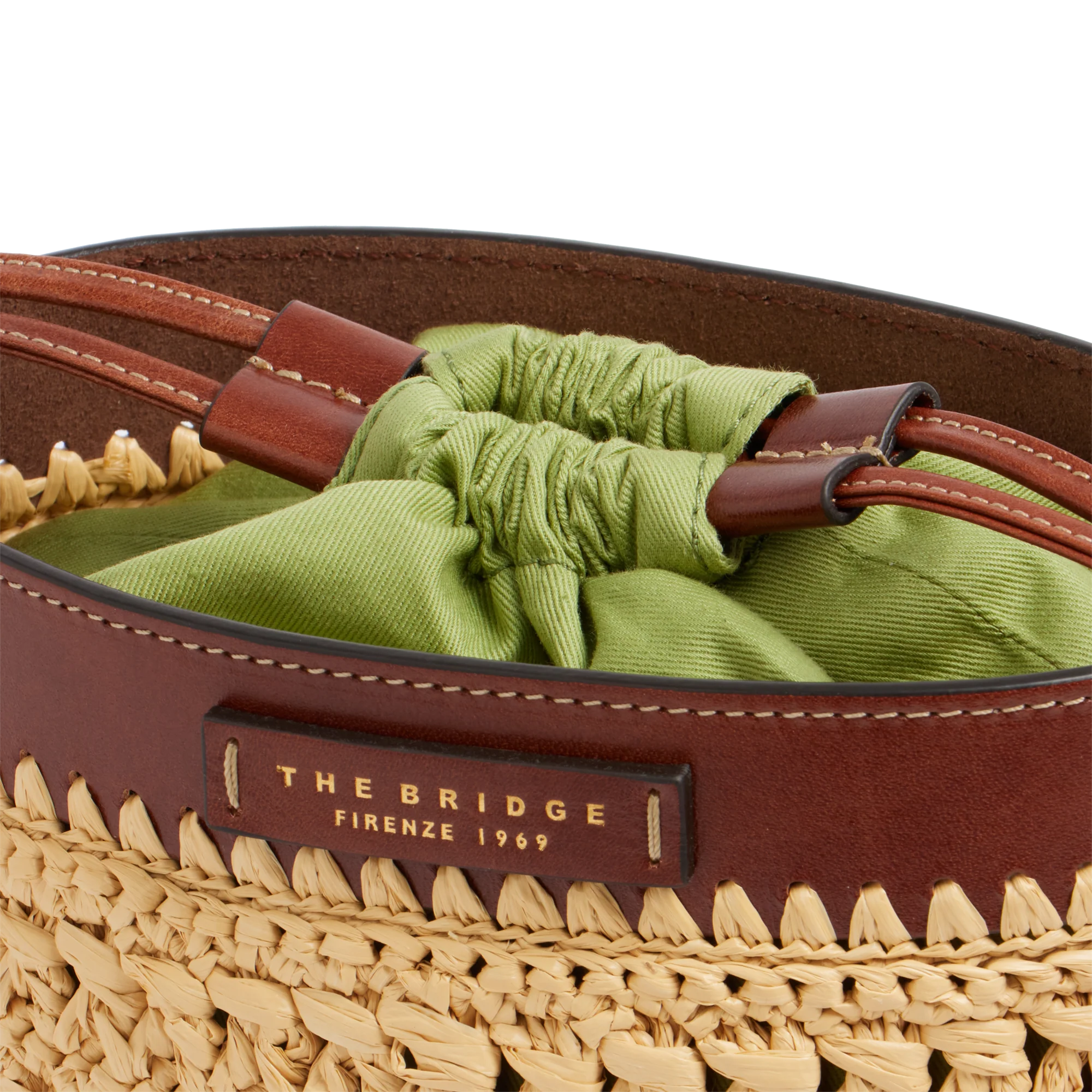 Borsa secchiello in pelle e rafia - Image 5