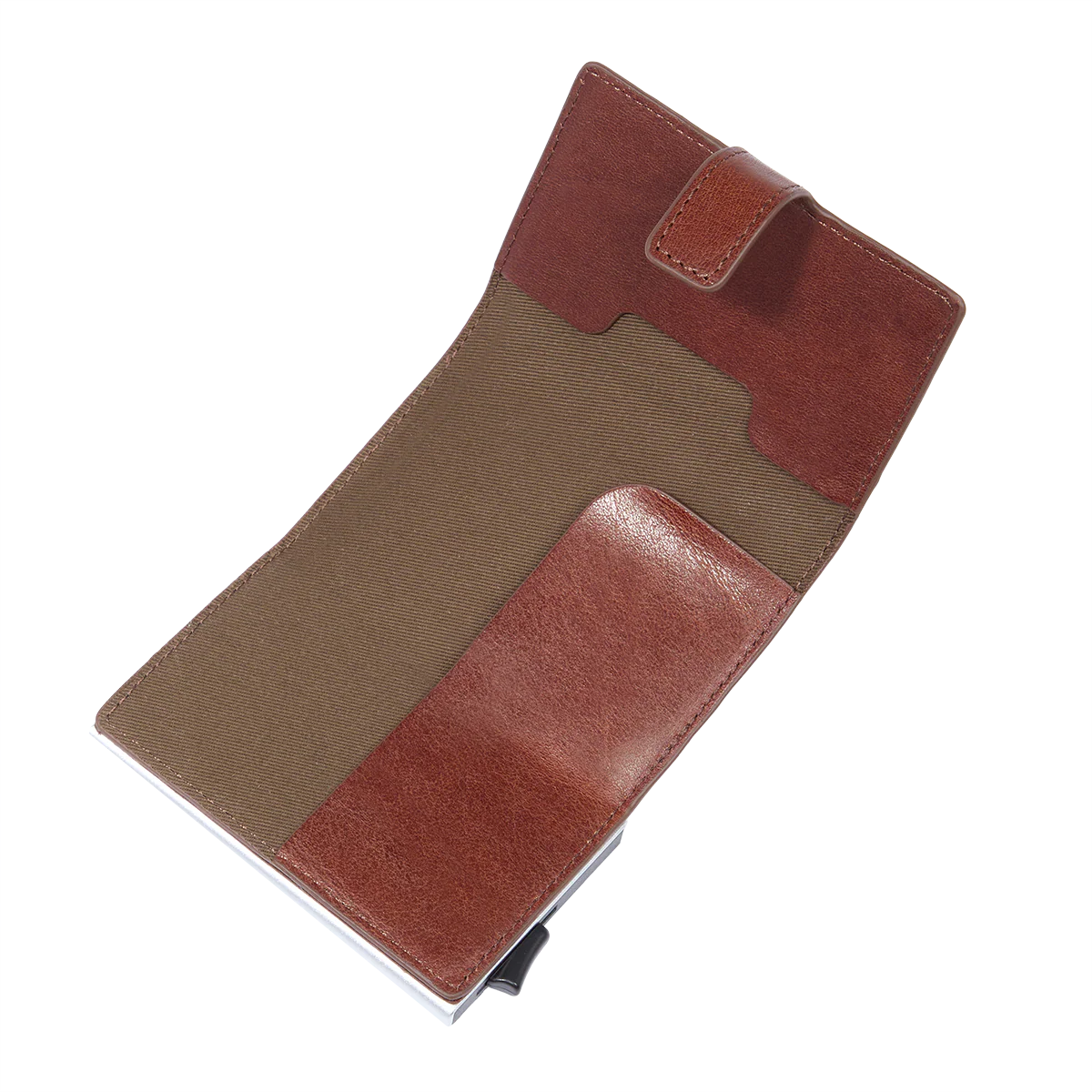 Portacarte in pelle a scatto con protezione rfid - Image 3