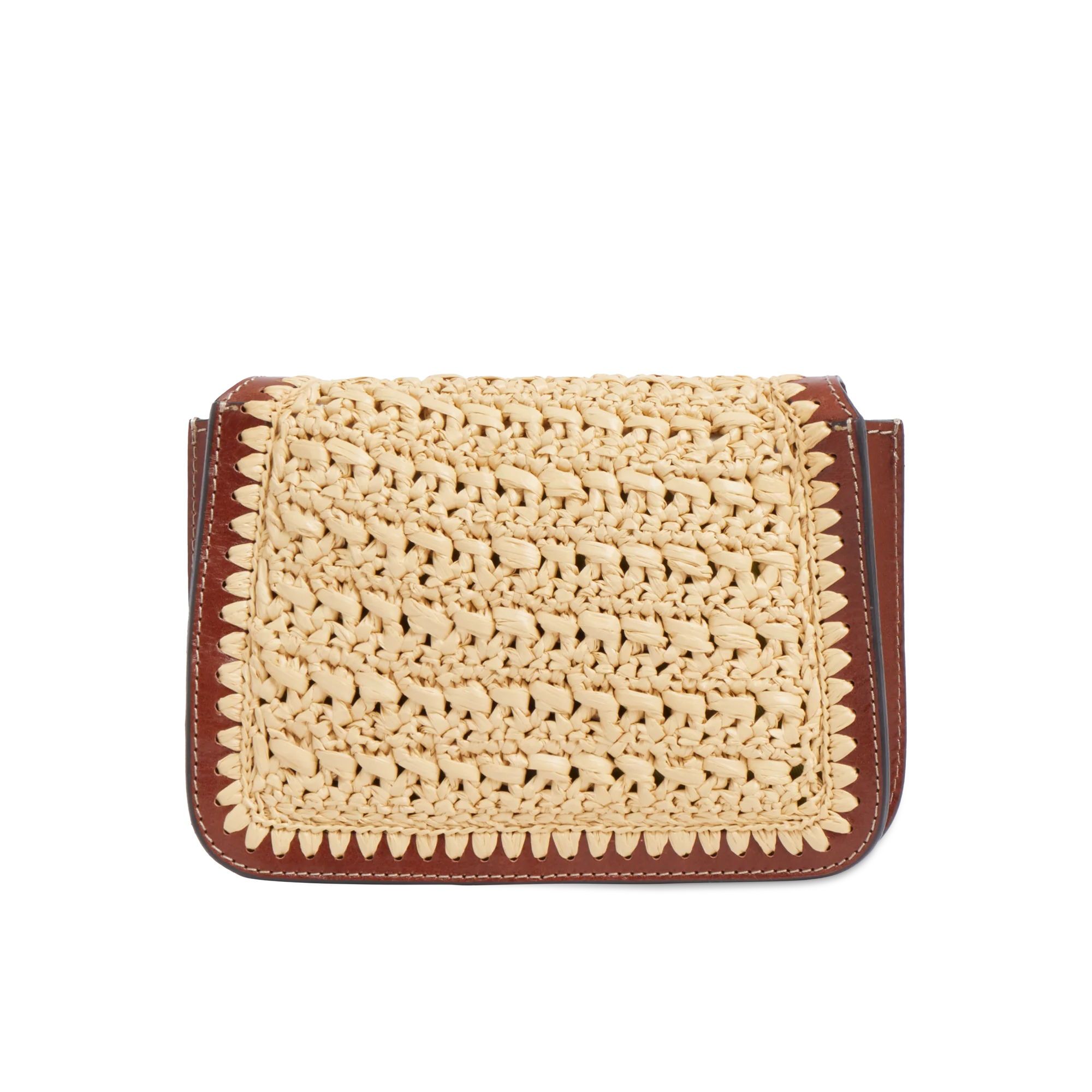 Borsa tracolla in pelle e rafia - Image 3