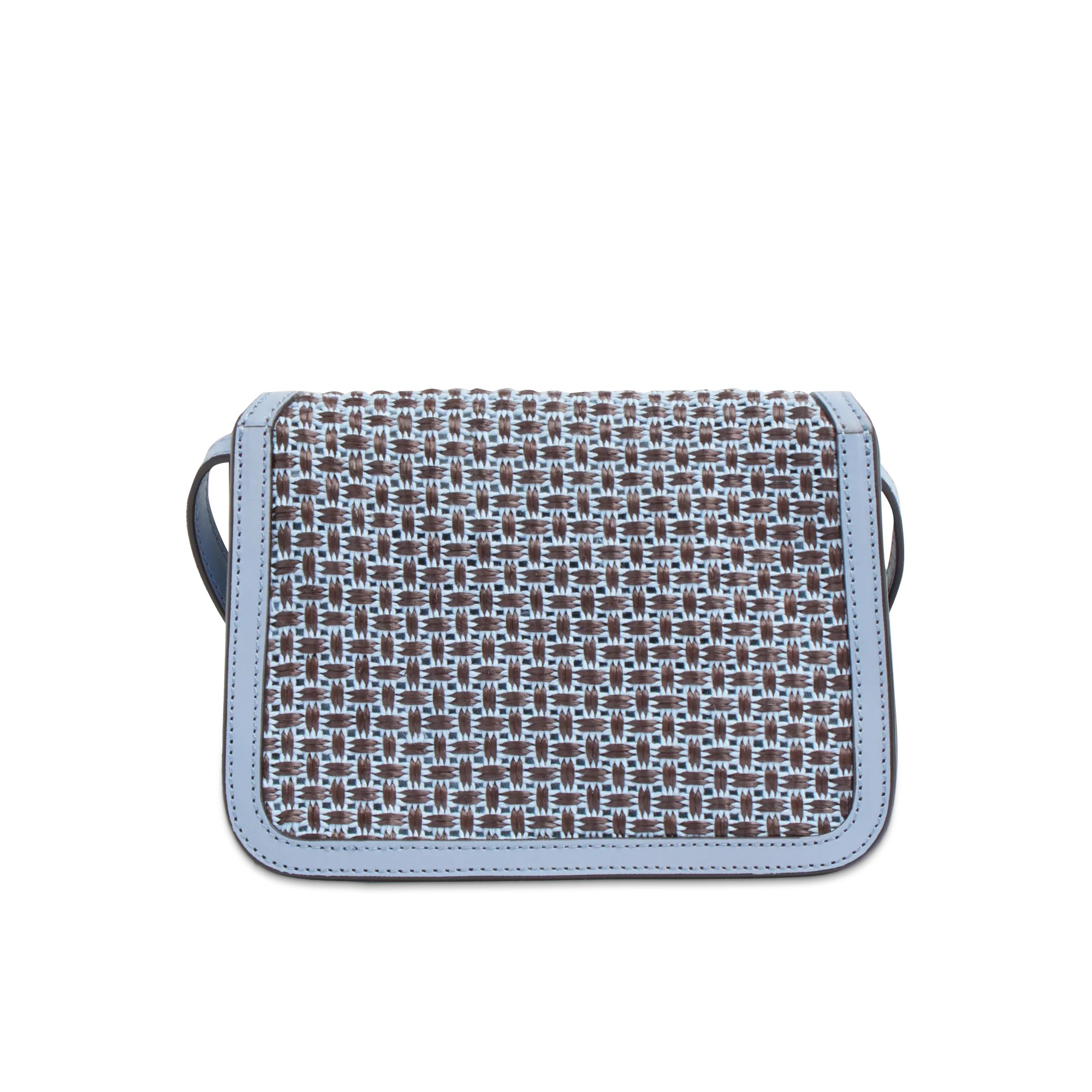 Borsa tracolla in pelle con rafia e cotone - Image 3