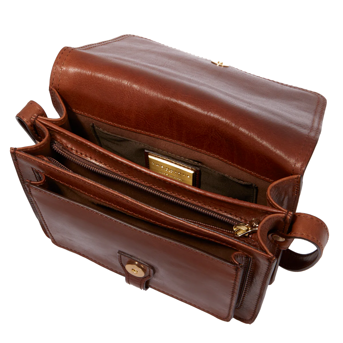 Borsa pelle tracolla a scomparti - Image 4