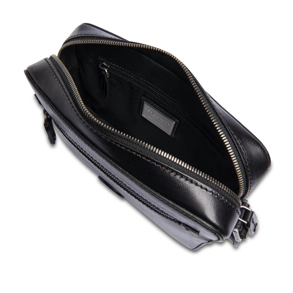 Tracolla in pelle uomo con zip frontale - Image 4