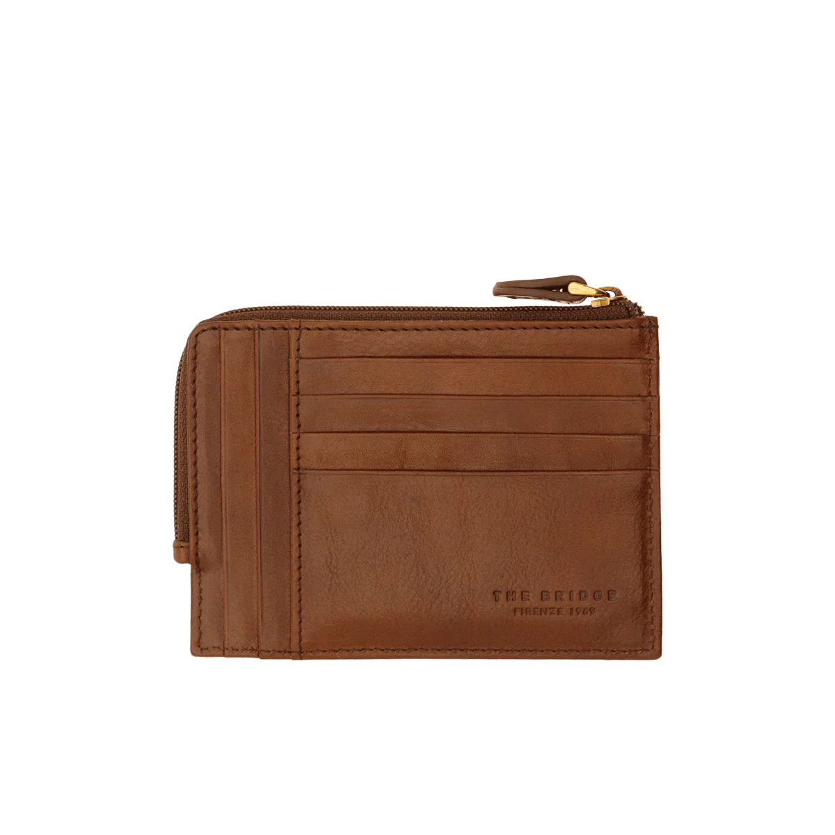 Portacarte in pelle con zip