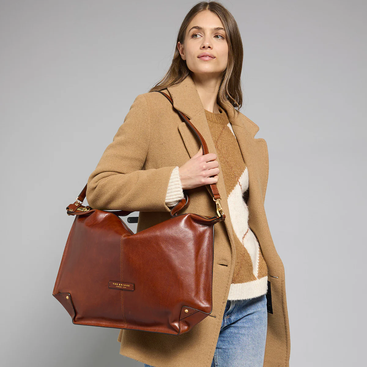 Borsa tracolla pelle chiusa con zip taglia l - Image 7