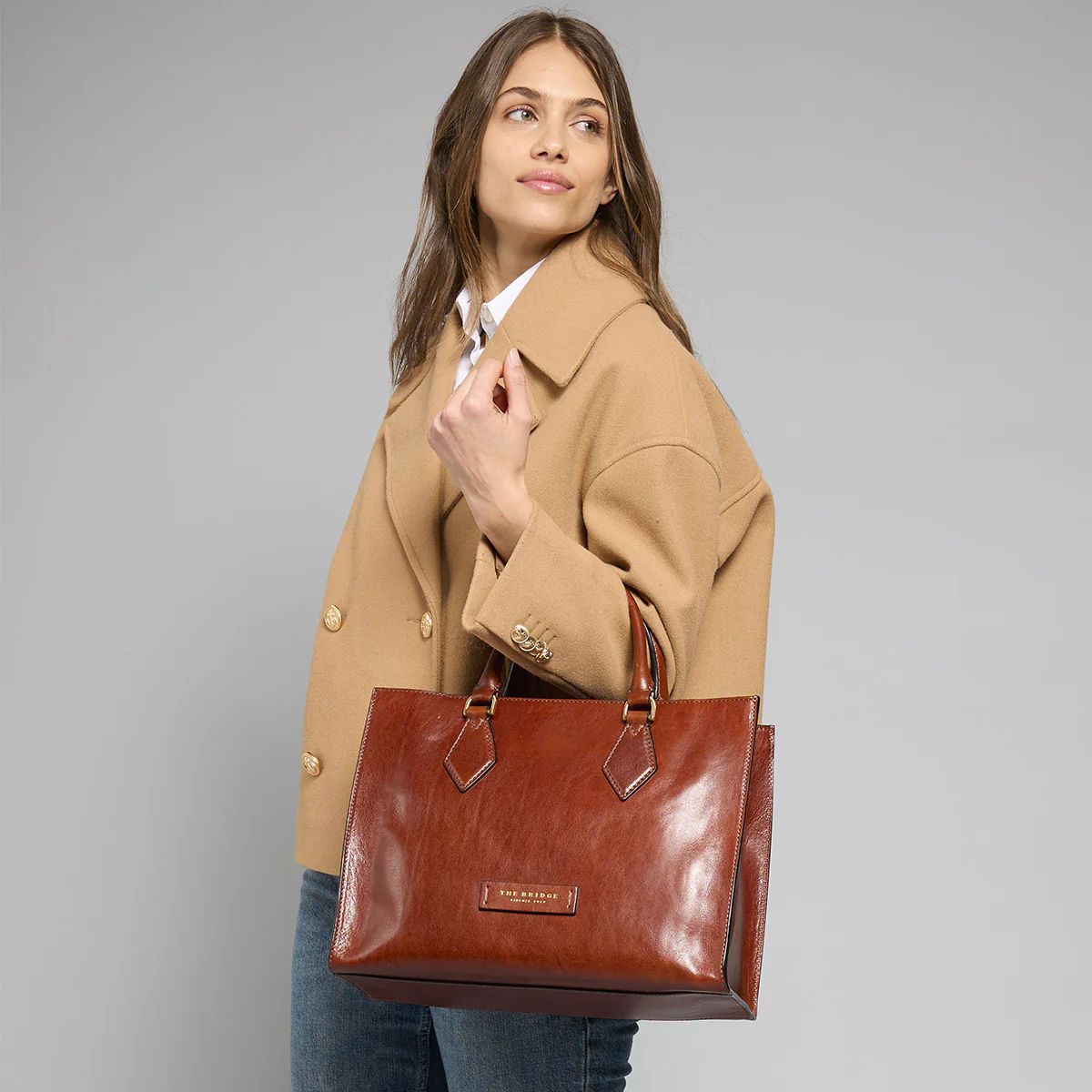 Borsa a mano in pelle con tracolla removibile - Image 6