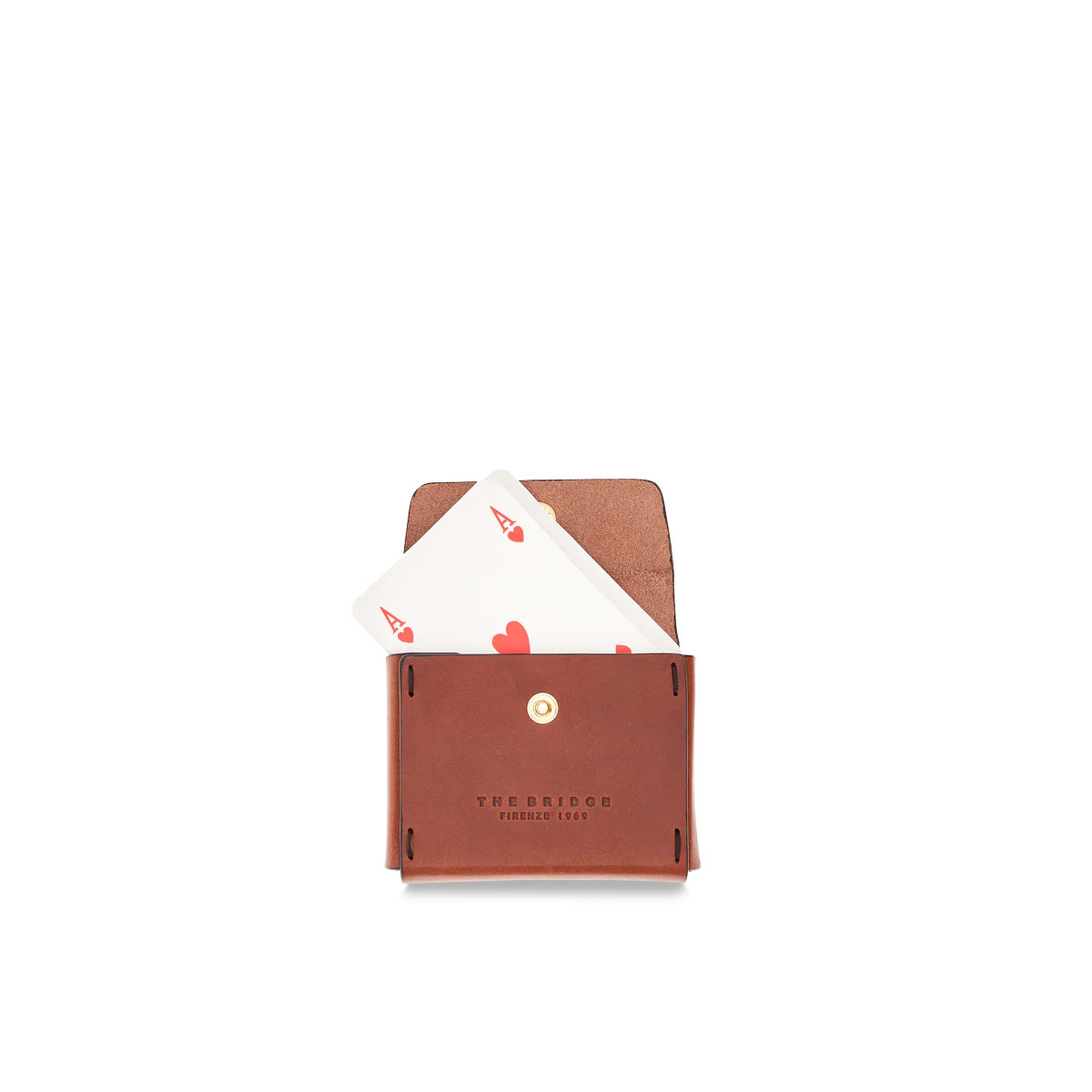 Porta carte da gioco singolo con carte in pelle