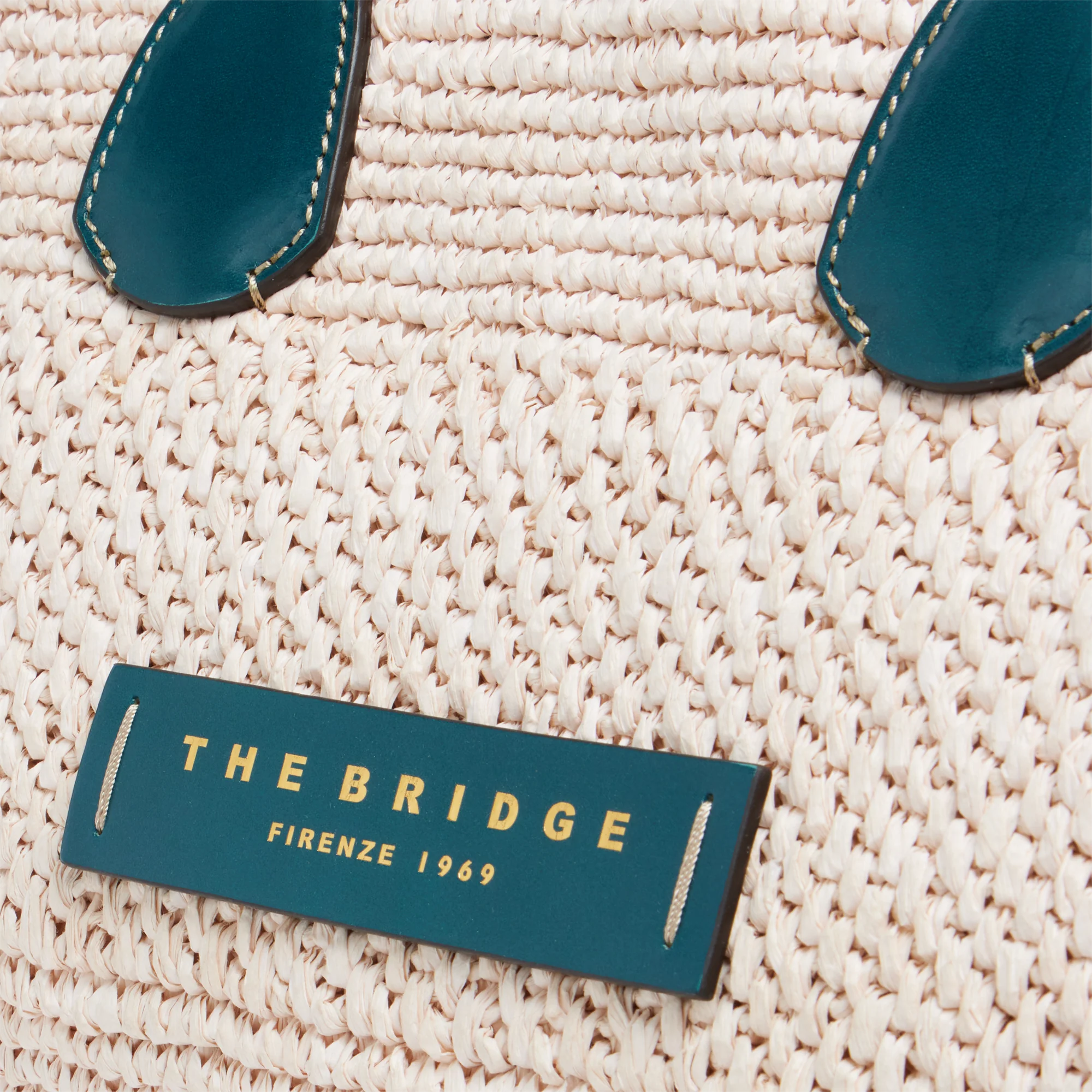 Borsa shopper in pelle e rafia - Image 5