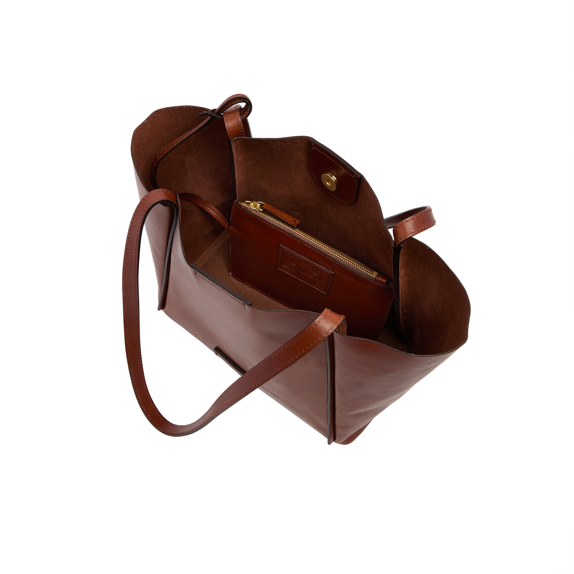 Borsa shopper in pelle con pochette coordinata - Image 4
