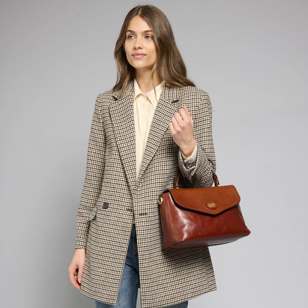 Borsa a mano pelle con tracolla removibile - Image 6