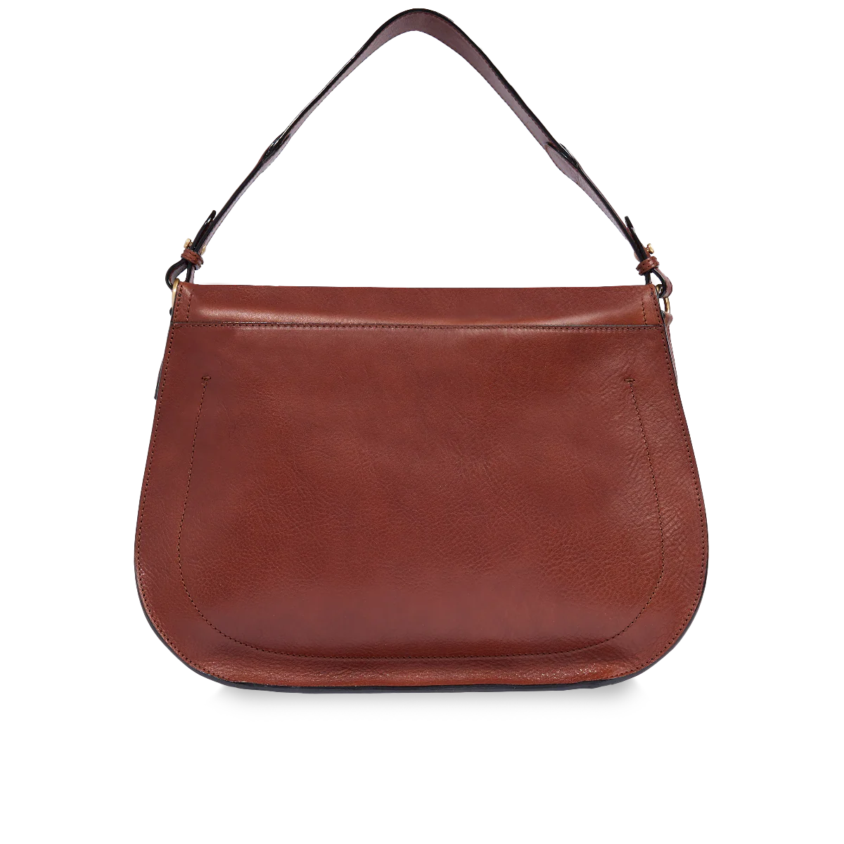 Borsa a spalla in pelle grande con patta frontale - Image 3