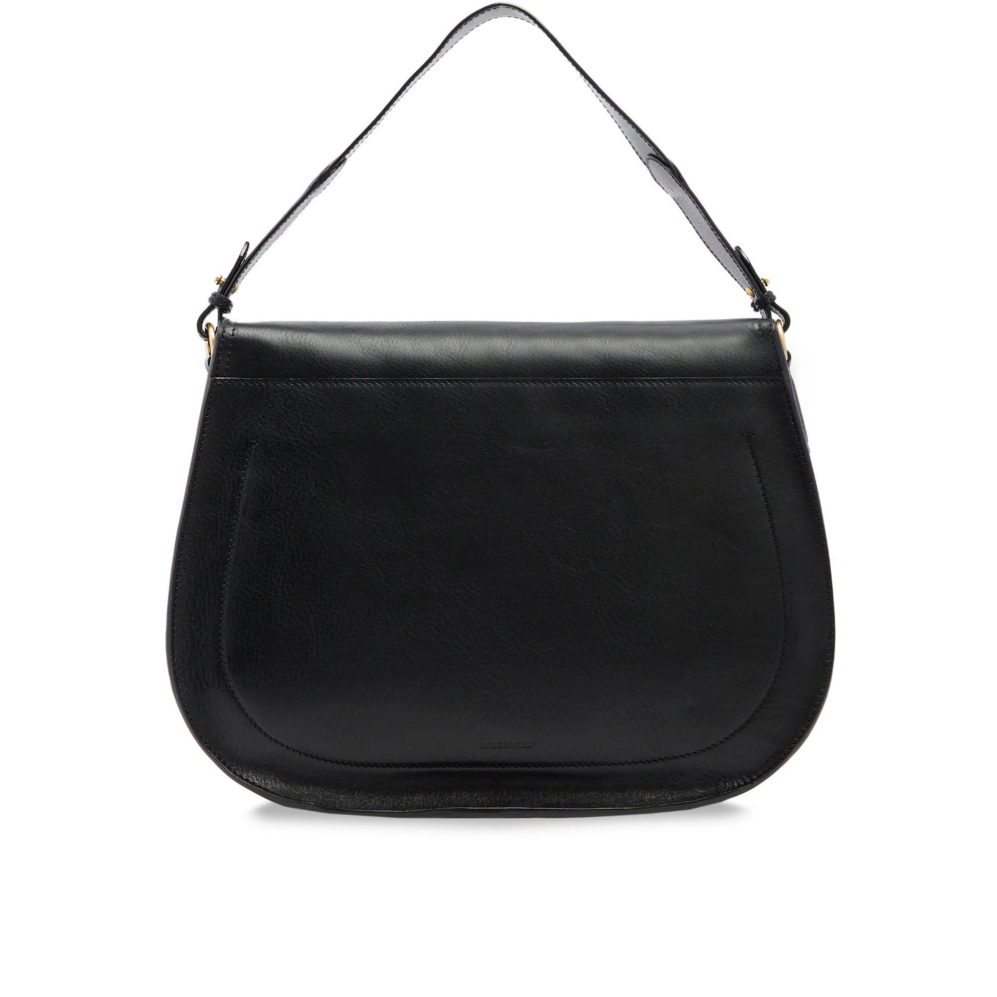 Borsa a spalla in pelle grande con patta frontale - Image 3
