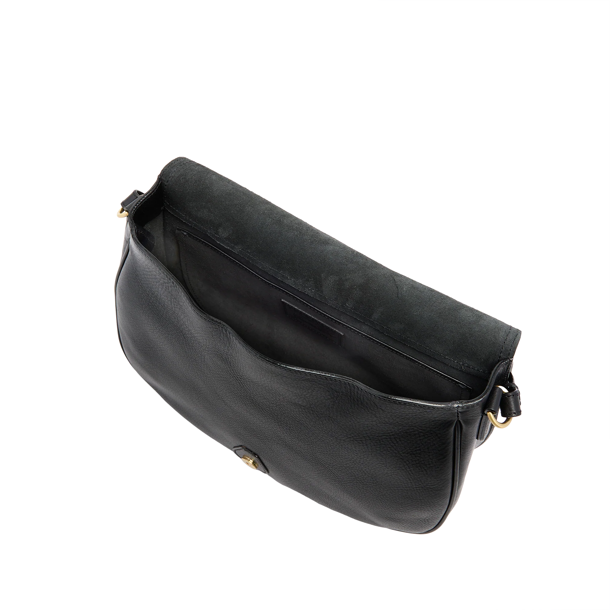 Borsa a spalla in pelle grande con patta frontale - Image 4
