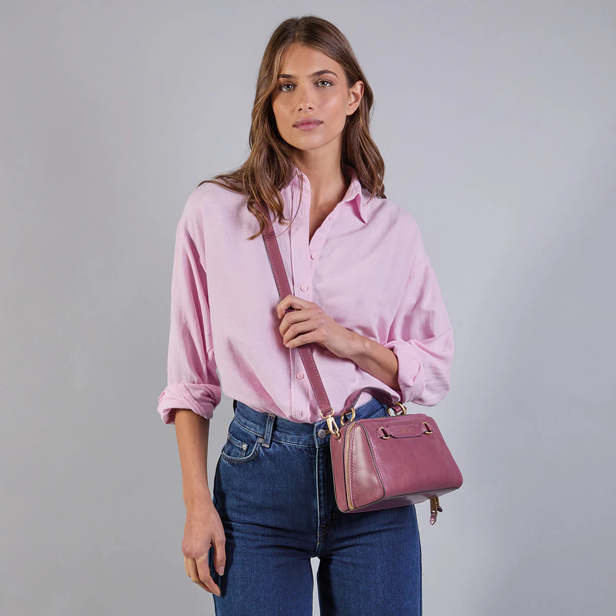 Borsa a mano in pelle con tracolla removibile - Image 6
