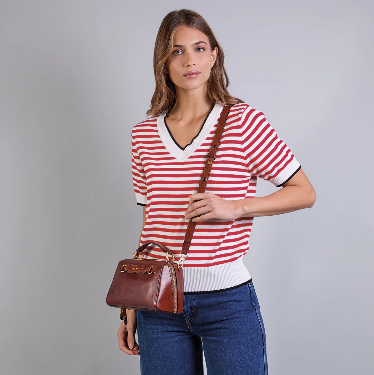 Borsa a mano in pelle con tracolla removibile - Image 6