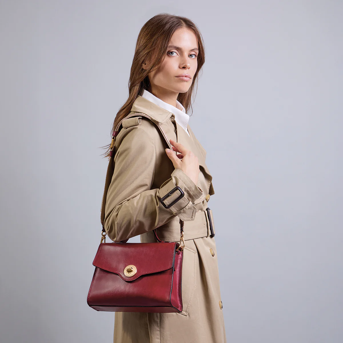 Borsa in pelle donna con tracolla removibile - Image 7