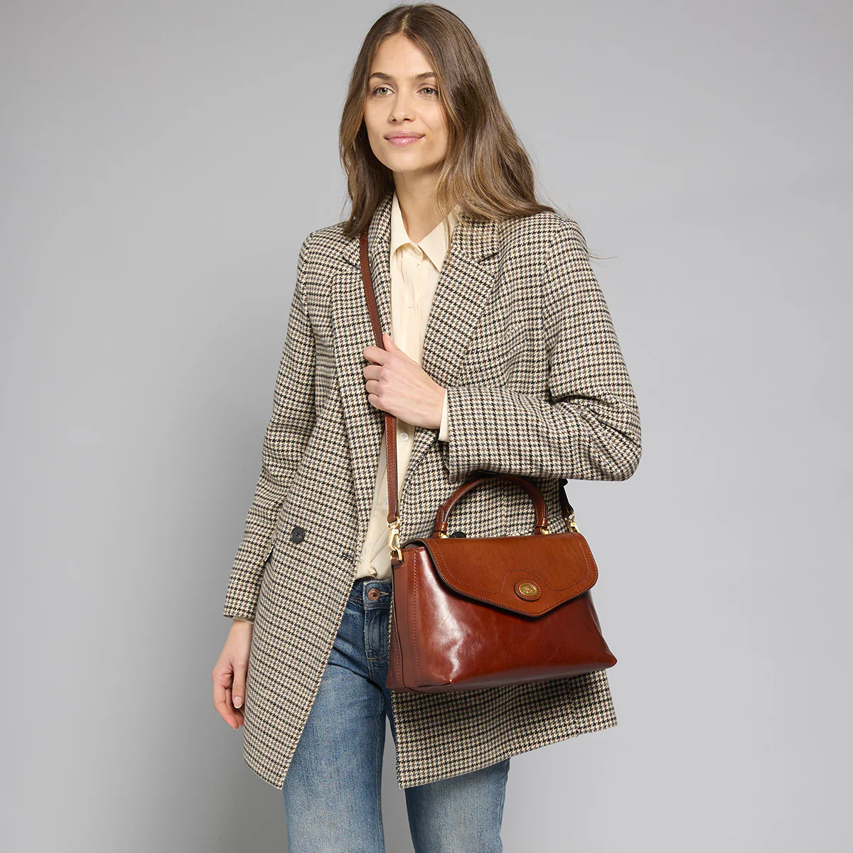 Borsa a mano pelle con tracolla removibile - Image 7